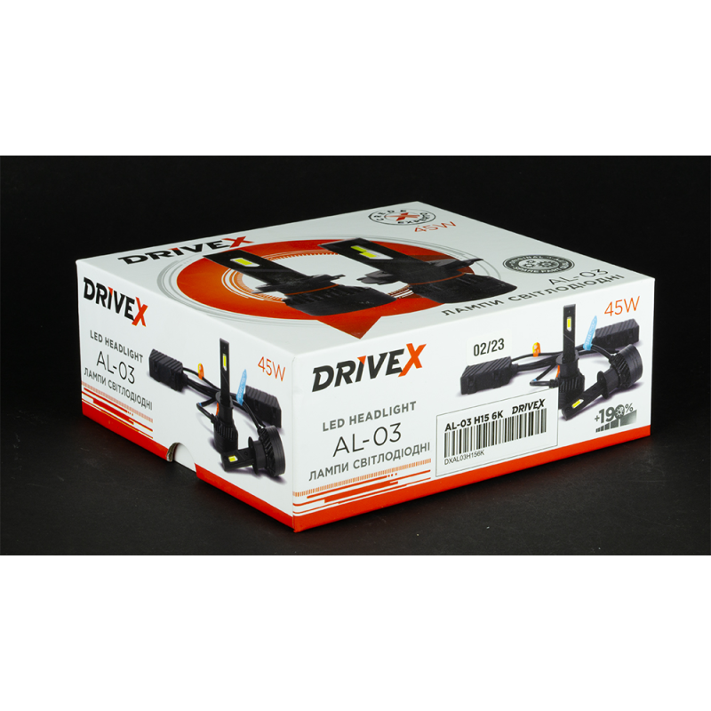 LED лампи автомобильні DriveX AL-03 H4 H/L 5000K LED 45W CAN 12-24В (DR-00001030)