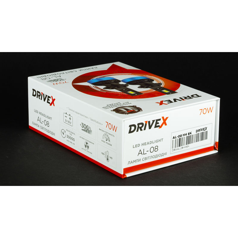 LED лампи автомобільні DriveX AL-08 HB4(9006) 6000K LED 70W CAN 12V (DR-00001060)