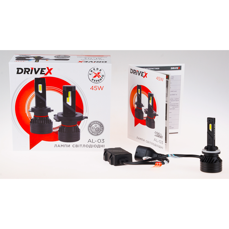 LED лампи автомобильні DriveX AL-03 H27(880) 5000K LED 45W CAN 12-24В (DR-00001027)