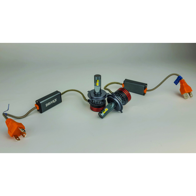 LED лампи автомобільні DriveX FE-01 H4 H/L 57W CAN 9-16V 6K (DR-00001713)