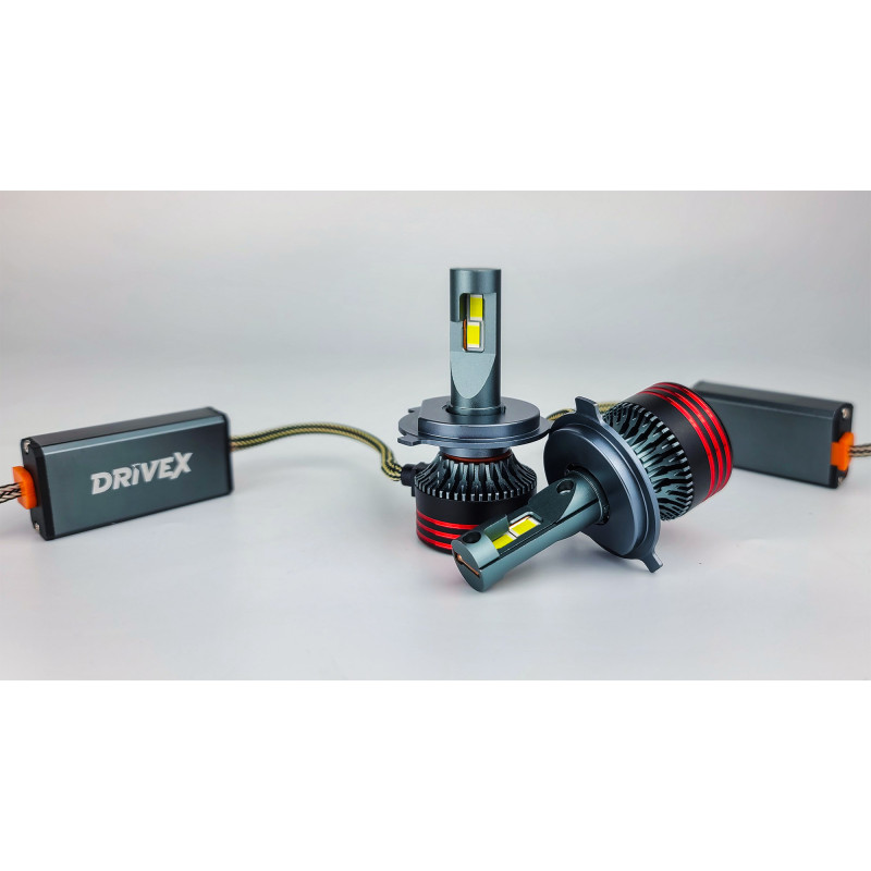 LED лампи автомобільні DriveX FE-01 H4 H/L 57W CAN 9-16V 6K (DR-00001713)