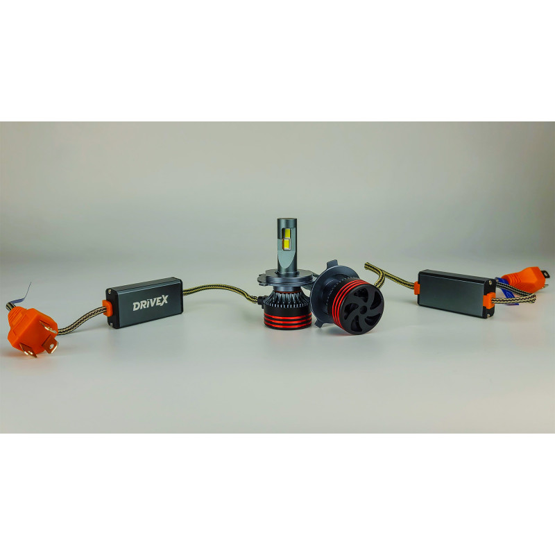 LED лампи автомобільні DriveX FE-01 H4 H/L 57W CAN 9-16V 6K (DR-00001713)