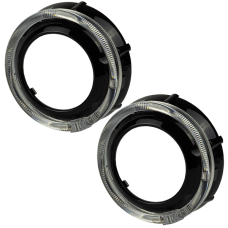 Маска декоративна для автомобільних фар DriveX MS A-105 3.0" Black White+Yellow з вбудованою підсвіткою (DR-00002493)