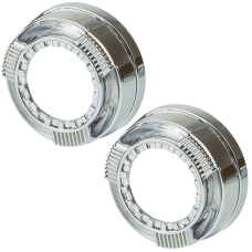 Маска декоративна для автомобільних фар DriveX MS A-101 3.0" Silver White+Yellow з вбудованою підсвіткою (DR-00002482)
