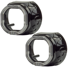 Маска декоративна для автомобільних фар DriveX MS A-104 2.5" Black White з вбудованою підсвіткою (DR-00002488)