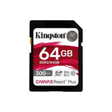 SDXC (UHS-II U3) Kingston Canvas React Plus 64Gb class 10 V90 (R-300MB/s) (SDR2/64GB)