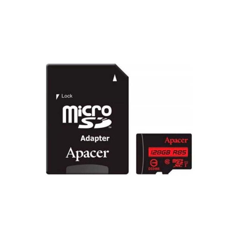 microSDXC (UHS-1) Apacer 128Gb class 10 R85MB/s (AP128GMCSX10U5-RA)