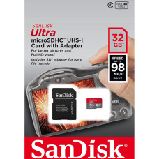 microSDHC (UHS-1) SanDisk Ultra 32Gb class 10 A1 (120Mb/s) (adapter SD) Imaging Packaging (SDSQUA4-032G-GN6IA)