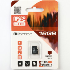 microSDHC (UHS-1) Mibrand 16Gb class 10 (MICDHU1/16GB)