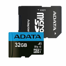 microSDHC (UHS-1) A-DATA Premier 32Gb Class 10 A1 (R-100Mb/s)  (adapter SD) (AUSDH32GUICL10A1-RA1)