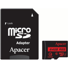 microSDXC (UHS-1) Apacer 64Gb class 10 R85MB/s (adapter SD) (AP64GMCSX10U5-R)