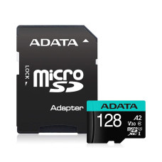 microSDXC (UHS-1 U3) A-DATA Premier Pro 128Gb Class 10 V30S A2 (R-100Mb/s W85Mb/s) (adapter SD) (AUSDX128GUI3V30SA2-RA1)