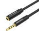 Кабель Подовжувач Vention Cotton Braided TRRS 3.5mm Male to 3.5mm Female Audio Extension Cable 8M Black Aluminum Alloy Type (BHCBK)