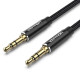 Кабель Vention Braided 3.5mm Male to Male Audio Cable 1M Black Aluminum Alloy Type (BAWBF) (BAWBF)