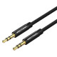 Кабель Vention Fabric Braided 3.5mm Male to Male Audio Cable 2M Black Metal Type (BAGBH) (BAGBH)