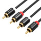 Кабель Vention 2RCA Male to Male Audio Cable 3M Black Metal Type (VAB-R06-B300) (VAB-R06-B300)