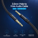 Кабель Vention Cotton Braided 3.5mm Male to Male Audio Cable 0.5M Black Aluminum Alloy Type (BAWBD) (BAWBD)