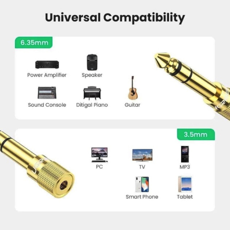Перехідник UGREEN 6.5mm Male to 3.5mm Female Adapter(UGR-20503) (UGR-20503)