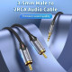 Кабель Vention 3.5MM Male to 2-Male RCA Adapter Cable 10M Gray Aluminum Alloy Type (BCNBL) (BCNBL)