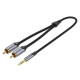 Кабель Vention 3.5MM Male to 2-Male RCA Adapter Cable 10M Gray Aluminum Alloy Type (BCNBL) (BCNBL)