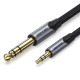 Кабель Vention Cotton Braided 3.5mm TRS Male to 6.35mm Male Audio Cable 2M Gray Aluminum Alloy Type (BAUHH) (BAUHH)