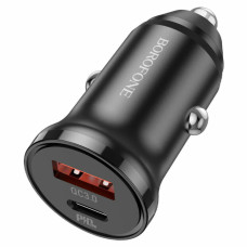 Автомобільний зарядний пристрій BOROFONE BZ18A PD20W+QC3.0 car charger 18W Black (BZ18AB)