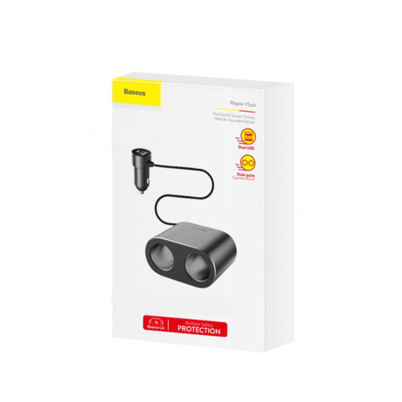 Автомобільний зарядний пристрій Baseus High Efficiency One to Two Cigarette Lighter Black (CRDYQ-01)