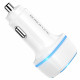 Автомобільний зарядний пристрій BOROFONE BZ14 Max dual port ambient light car charger White (BZ14W)