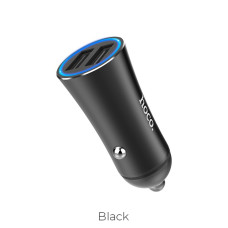 Автомобільний зарядний пристрій HOCO Z30A Easy route dual port car charger Black (6931474700056)