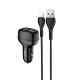 Автомобільний зарядний пристрій HOCO Z36 Leader dual port car charger set(iP) Black (6931474727732)