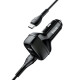 Автомобільний зарядний пристрій HOCO Z36 Leader dual port car charger set(Type-C) Black (6931474727770)