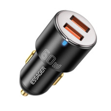 Автомобільний зарядний пристрій Essager City Dual USB-A Car Charger 60W  black (ECC2C1A-FF01) (ECC2C1A-FF01)