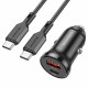 Автомобільний зарядний пристрій BOROFONE BZ18A PD20W+QC3.0 car charger set(Type-C to Type-C) Black (BZ18ACCB)