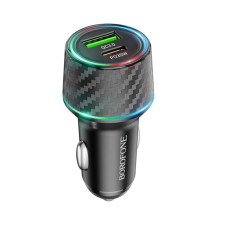 Автомобільний зарядний пристрій BOROFONE BZ21 Brilliant 48W dual port  PD30W+QC3.0 car charger Black (BZ21B)