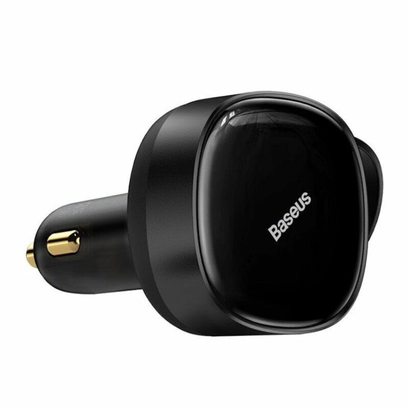 Автомобільний зарядний пристрій Baseus Enjoyment Retractable 2-in-1 Car Charger C+L 30W Black (CGTX000001)