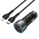 Автомобільний зарядний пристрій HOCO NZ8 Sprinter 43W dual port PD25W+QC3.0 car charger set(C to iP) Brown (6931474782731)