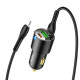 Автомобільний зарядний пристрій HOCO NZ6 PD45W 3-port(2C1A) car charger set(Type-C to iP) Black (6931474765192)