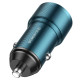 Автомобільний зарядний пристрій BOROFONE BZ19B Wisdom 36W dual port QC3.0 car charger Sapphire Blue (BZ19BCSU)