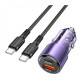 Автомобільний зарядний пристрій BOROFONE BZ20A Smart 83W dual port PD65W+QC3.0 car charger set(C to C) Transparent Purple (BZ20ACCTP)