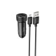 Автомобільний зарядний пристрій HOCO Z49 Level dual port car charger set(Micro) Black (6931474795649)