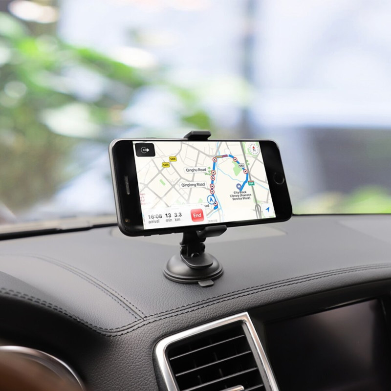Тримач для мобільного HOCO CA40 Refined suction cup base in-car dashboard phone holder Black (6957531089223)