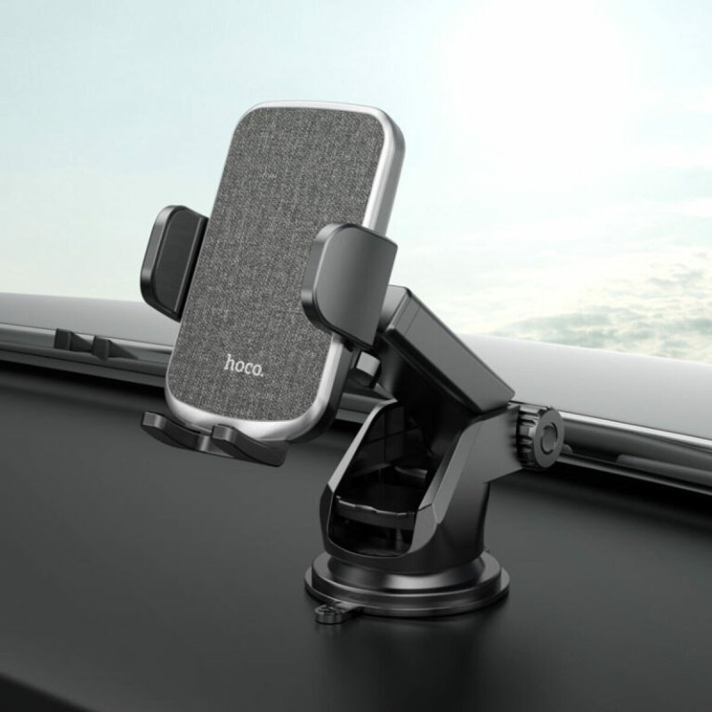Тримач для мобільного HOCO CA95 Polaris push-type telescopic suction cup car holder Black (6931474758514)