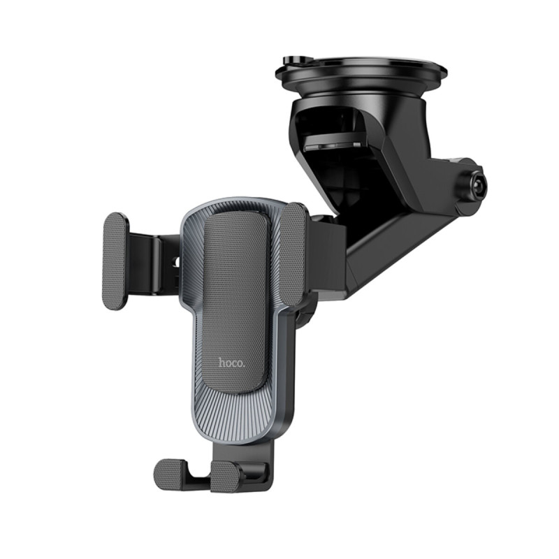 Тримач для мобільного HOCO CA104 vertical and horizontal telescopic gravity vehicle holder Black Metal Gray (6931474766236)