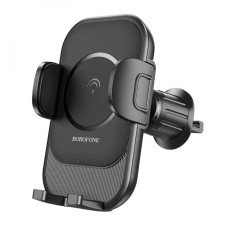 Тримач для мобільного з БЗП BOROFONE BH204 Blue Charm wireless fast charging car holder(air outlet) Black (6941991101724)