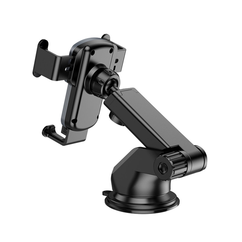 Тримач для мобільного HOCO CA104 vertical and horizontal telescopic gravity vehicle holder Black Metal Gray (6931474766236)