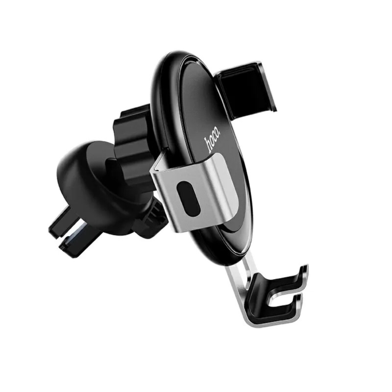 Тримач для мобільного HOCO CA56 Plus Armor metal gravity car holder Black Silver (6931474760296)