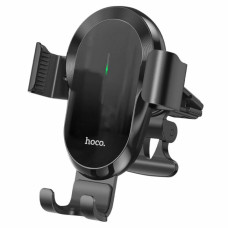 Тримач для мобiльного з БЗП HOCO CA105 Guide three-axis linkage wireless charging car holder Black (6931474762443)