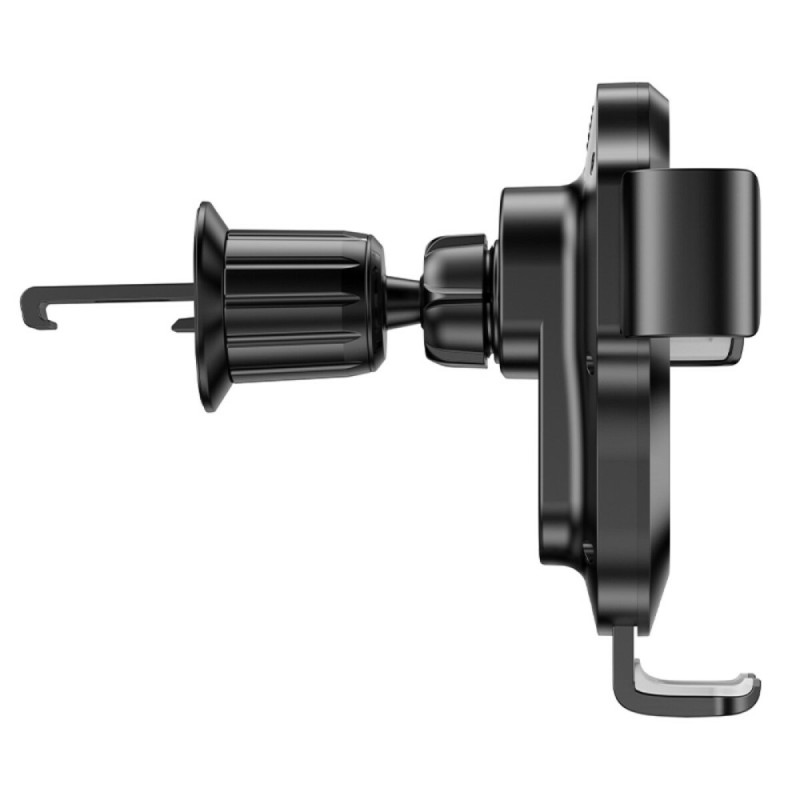 Тримач для мобiльного з БЗП HOCO HW2 Wise automatic induction wireless fast charging car holder(air outlet) Black (6931474791832)