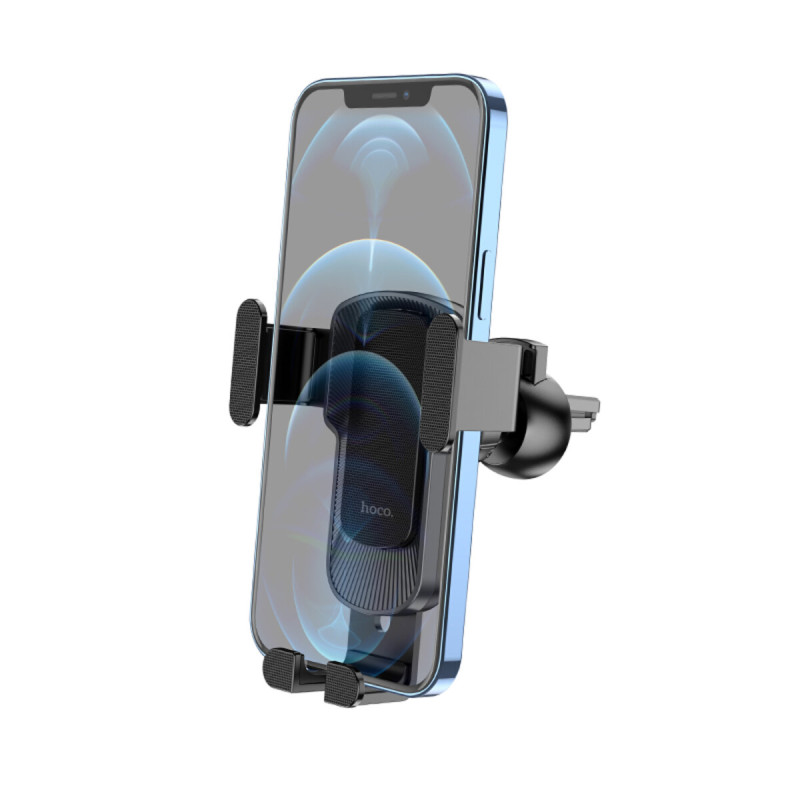 Тримач для мобільного HOCO CA103 vertical and horizontal air outlet gravity car holder Black Metal Gray (6931474766229)