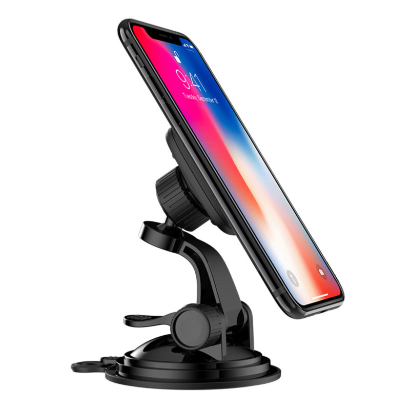 Тримач для мобільного HOCO CA28 Happy journey series suction cup magnetic car holder Black (6957531072966)
